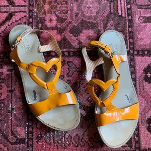 Love Moschino Orange Patent Leather Sandals